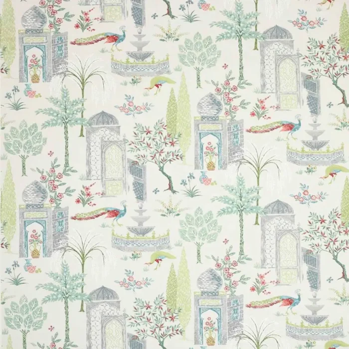 Persian Grove Fabric - Green / Aqua swatch