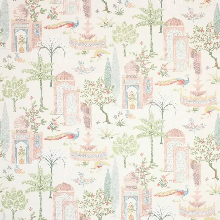 Persian Grove Fabric - Pink / Grey swatch