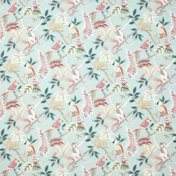 Indira Fabric - Slate by multicolour animal printed fabric from Jane Churchill