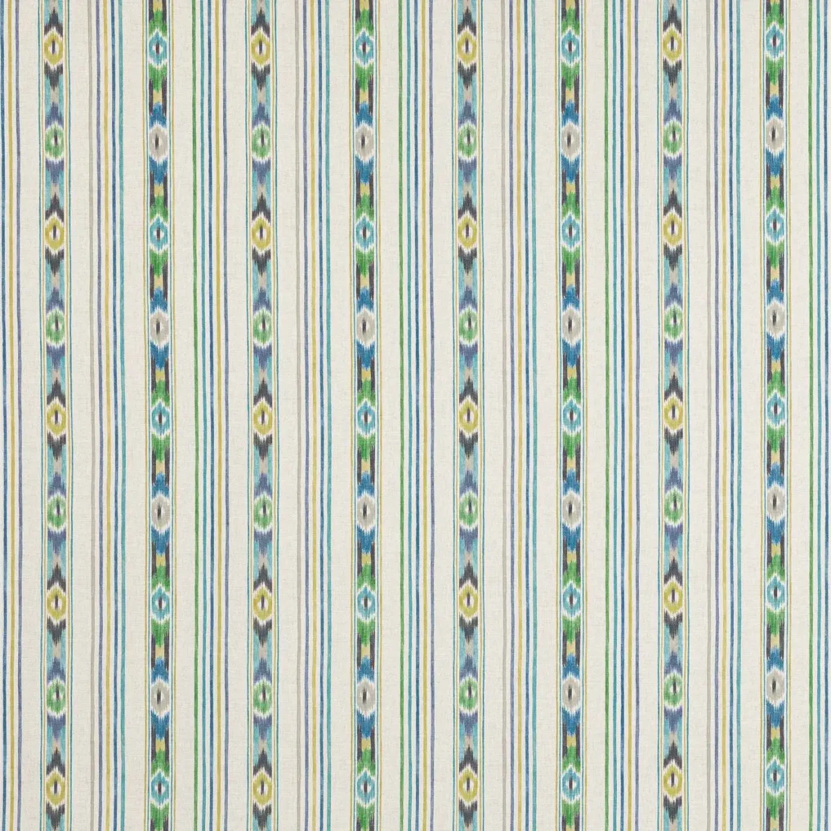 Sitari Stripe Fabric - Blue / Green by multicolour striped cotton fabric from Jane Churchill