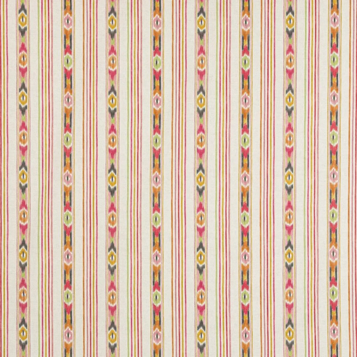 Sitari Stripe Fabric - Red by multicolour striped cotton fabric from Jane Churchill