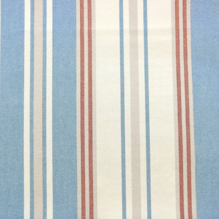 Hopwell Stripe Fabric - Blue / Red swatch
