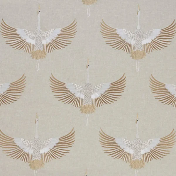 Demoiselle Fabric - Copper by black-grey animal embroideried fabric from Kai