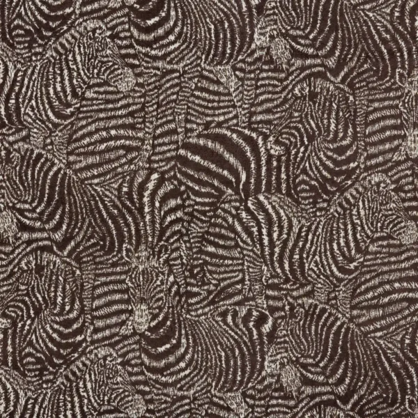 Hector Fabric - Earth by brown animal jacquard fabric from Kai