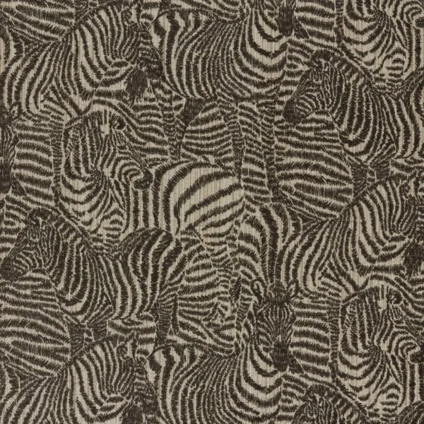 Hector Fabric - Onyx by black-grey animal jacquard fabric from Kai