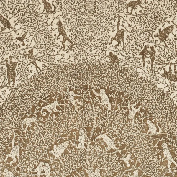 Tilia Fabric - Gold by brown animal velvet-chenille fabric from Kai
