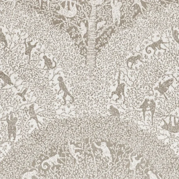 Tilia Fabric - Ivory by white animal velvet-chenille fabric from Kai