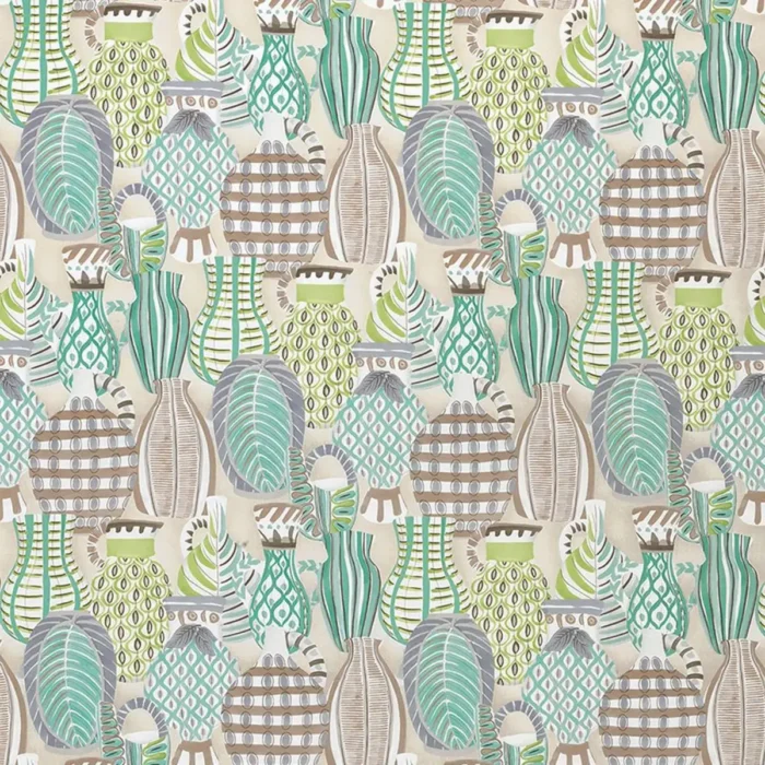 Collioure Fabric - Aqua / Green / Lilac swatch