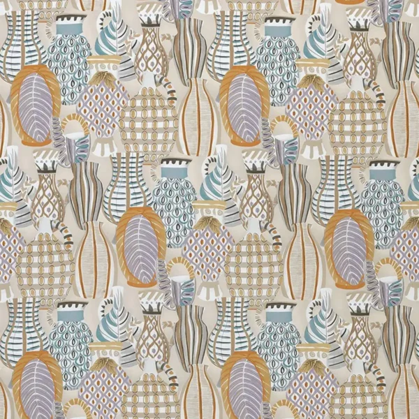 Collioure Fabric - Taupe / Soft Gold by brown misc cotton fabric from Nina Campbell