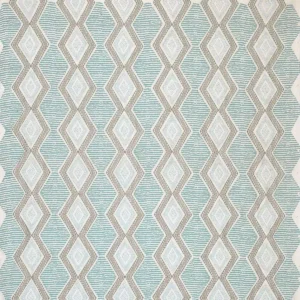 blue geometric embroideried fabric from Nina Campbell