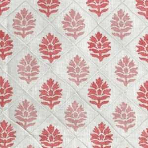 pink botanical embroideried fabric from Nina Campbell