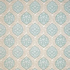 blue botanical woven fabric from Nina Campbell