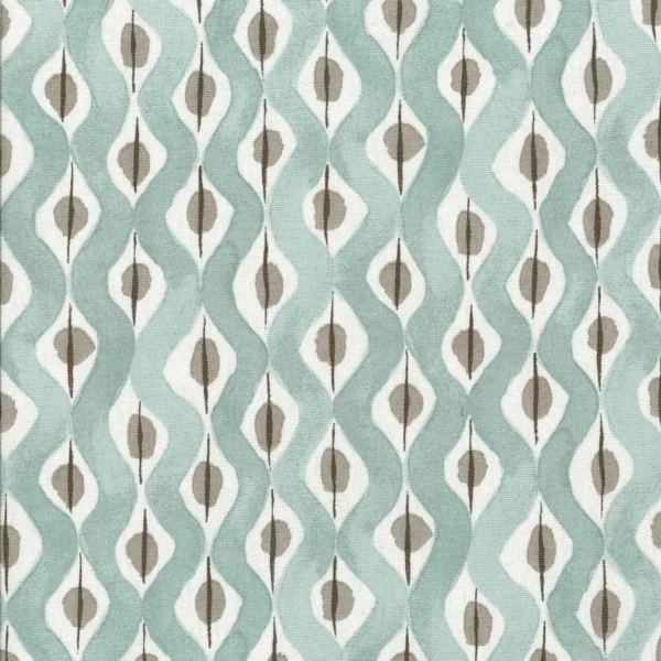 Beau Rivage Fabric - Duck Egg / Taupe by blue striped cotton fabric from Nina Campbell