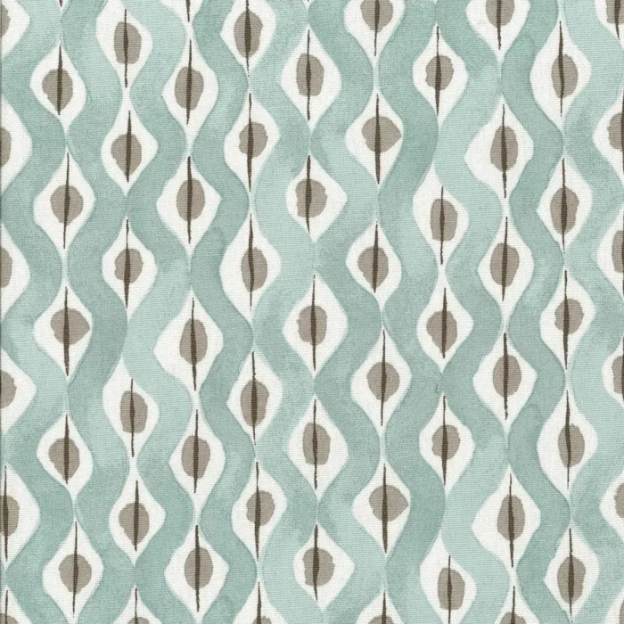 Beau Rivage Fabric - Duck Egg / Taupe swatch