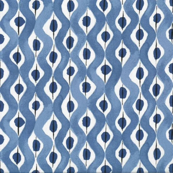 blue striped cotton fabric from Nina Campbell