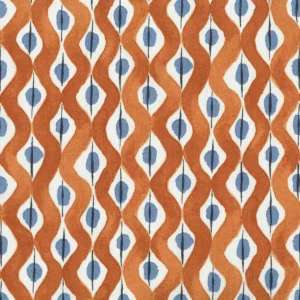 orange striped cotton fabric from Nina Campbell