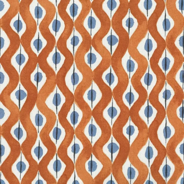orange striped cotton fabric from Nina Campbell