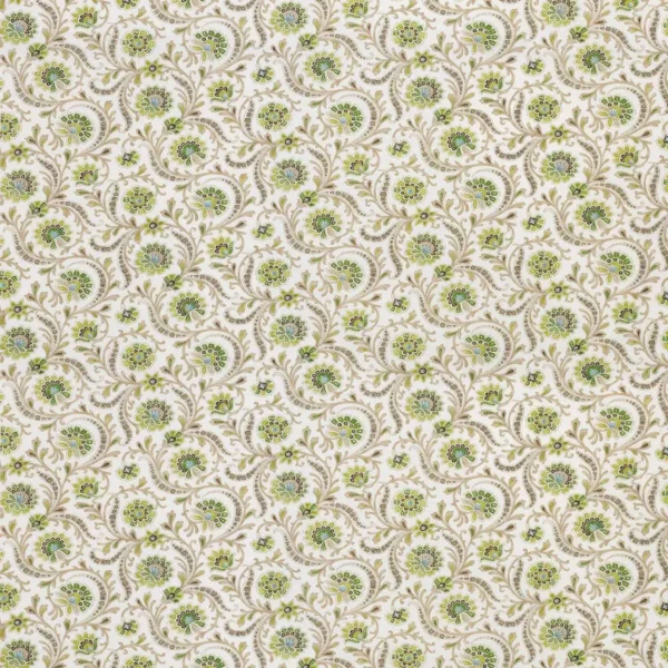 green botanical linen fabric from Nina Campbell