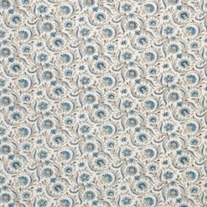 blue botanical linen fabric from Nina Campbell
