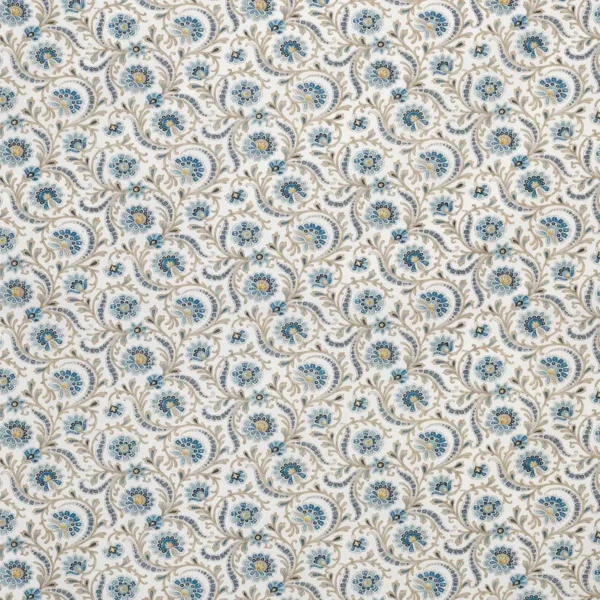 blue botanical linen fabric from Nina Campbell