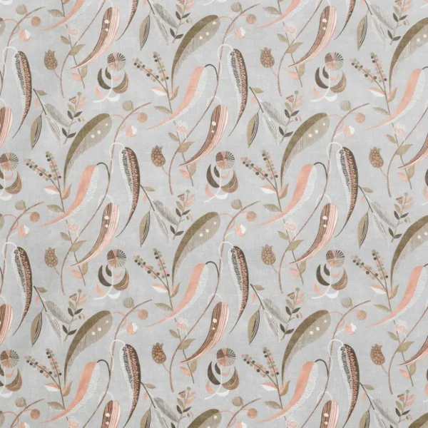 black-grey botanical woven fabric from Nina Campbell