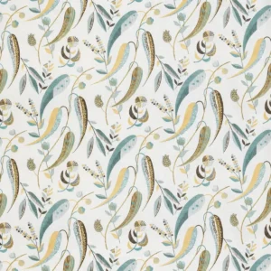 blue botanical woven fabric from Nina Campbell