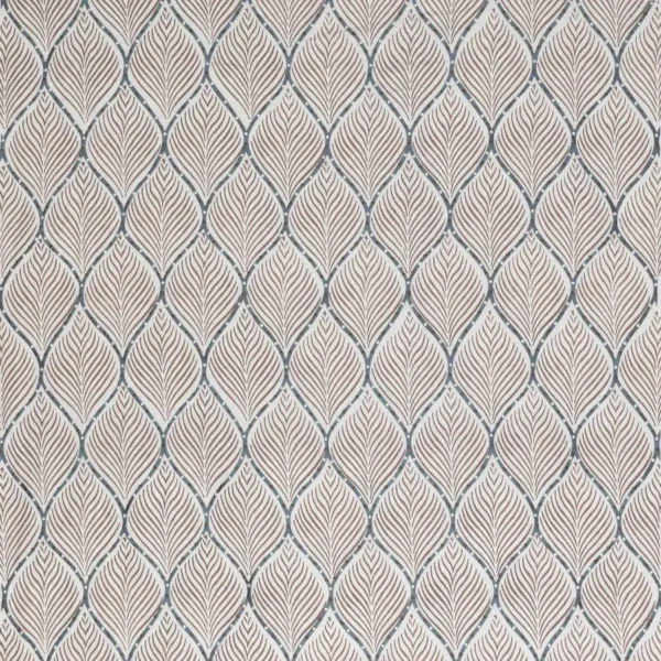 Bonnelles Fabric - Chocolate by brown geometric embroideried fabric from Nina Campbell