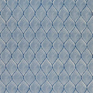 blue geometric embroideried fabric from Nina Campbell