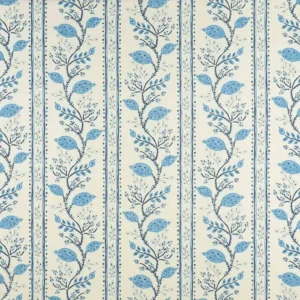 blue botanical linen fabric from Nina Campbell