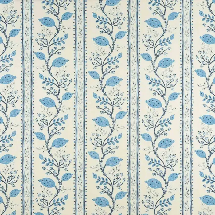 Pomegranate Trail Fabric - Indigo / Blue / Ivory swatch
