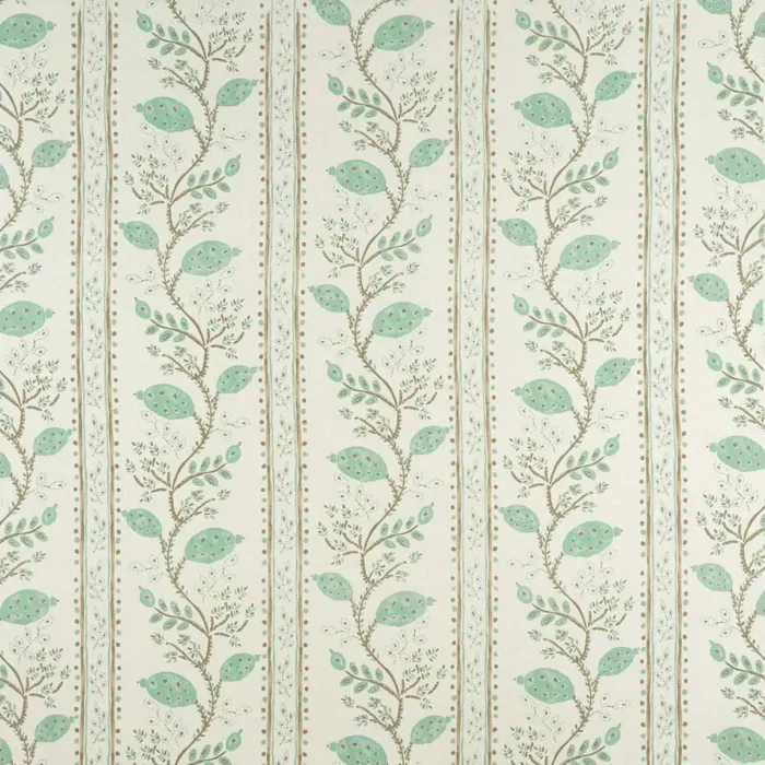 Pomegranate Trail Fabric - Aqua / Taupe / Ivory swatch