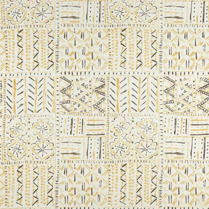 Cloisters Fabric - Ochre / Tobacco / Ivory swatch