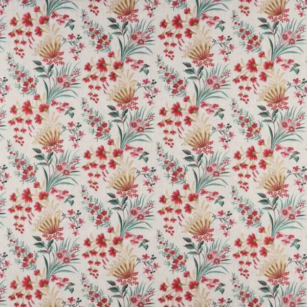 blue botanical embroideried fabric from Nina Campbell