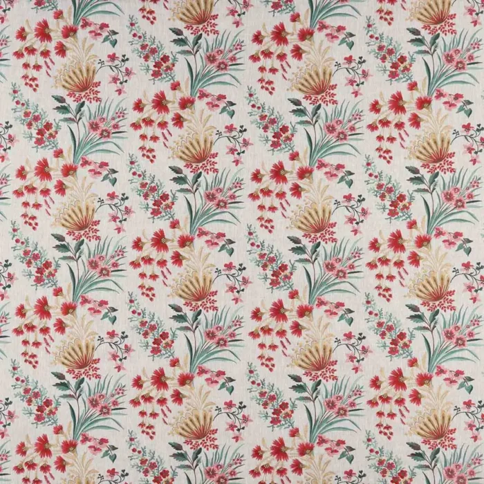 Michelham Fabric - Red / Teal swatch