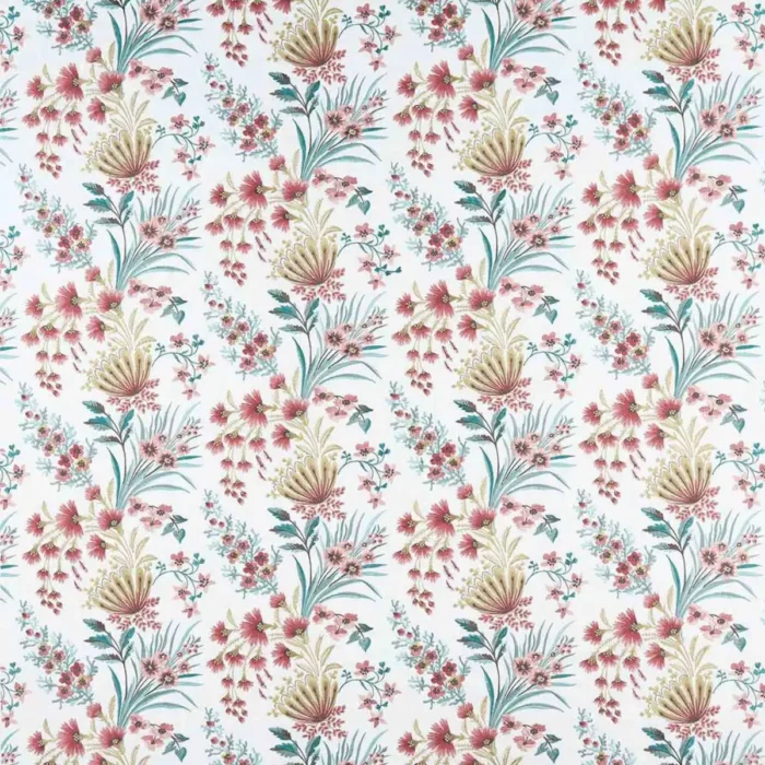 Michelham Fabric - Blush / Aqua swatch