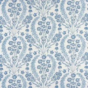 blue botanical linen fabric from Nina Campbell