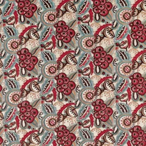 multicolour botanical jacquard fabric from Nina Campbell