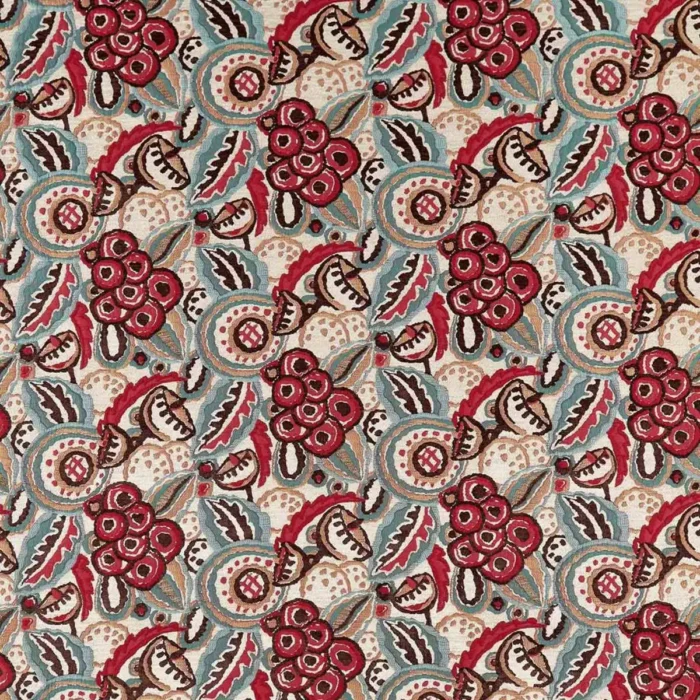 Marchmain Fabric - Red / Teal swatch