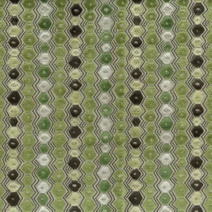 green geometric jacquard fabric from Nina Campbell