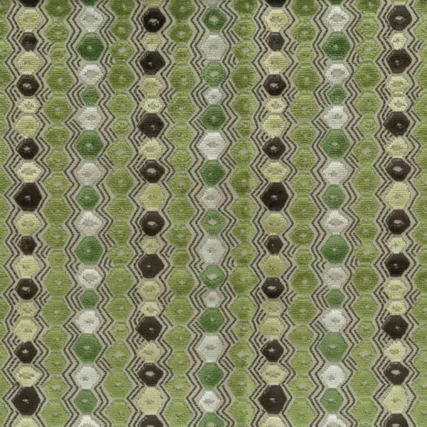 Flyte Fabric - Green / Chocolate by green geometric jacquard fabric from Nina Campbell