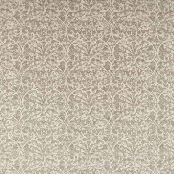 Brideshead Damask Fabric - Oyster by black-grey traditional jacquard fabric from Nina Campbell