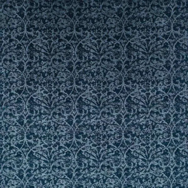 Brideshead Damask Fabric - Blue by blue traditional jacquard fabric from Nina Campbell