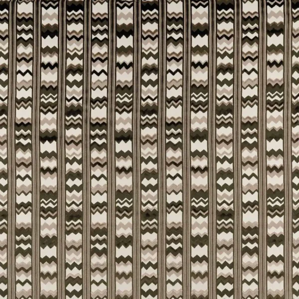 Sebastian Fabric - Bitter Chocolate / Beige by brown striped jacquard fabric from Nina Campbell