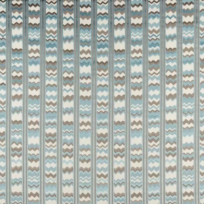 Sebastian Fabric - Aqua / Taupe / Ivory swatch