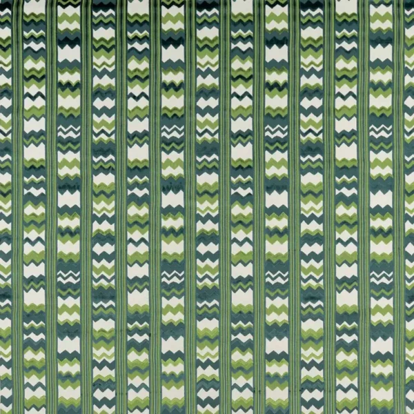 Sebastian Fabric - Green / Ivory by green striped jacquard fabric from Nina Campbell