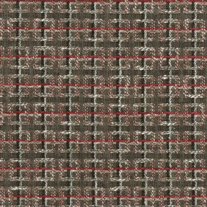 Rodmell Fabric - Chocolate / Coral swatch