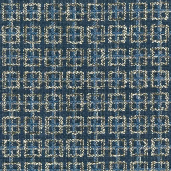 blue checked velvet-chenille fabric from Nina Campbell