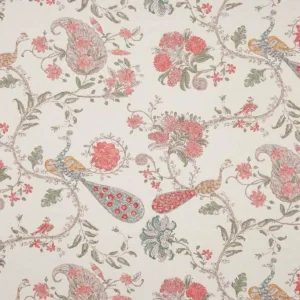 orange botanical cotton fabric from Nina Campbell