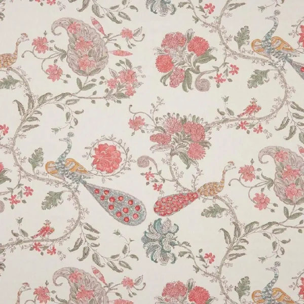orange botanical cotton fabric from Nina Campbell