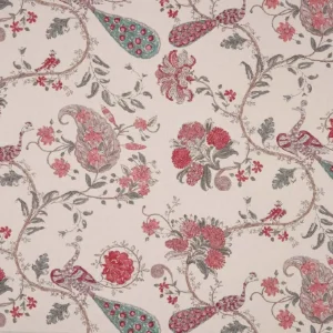 red botanical cotton fabric from Nina Campbell